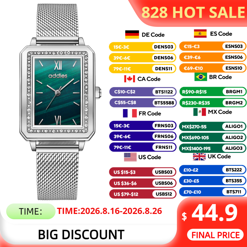 Mesh Stainless Strap - ADDIES Mode Quarz Damen Armbanduhr Neue