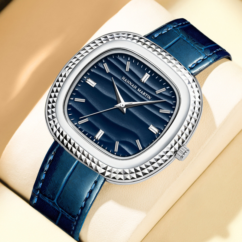 Smartwatch Ladies Watches Branded - ZHANGU Marken-Armbanduhr Schwarzes Leder Ovale Arbeitsuhr