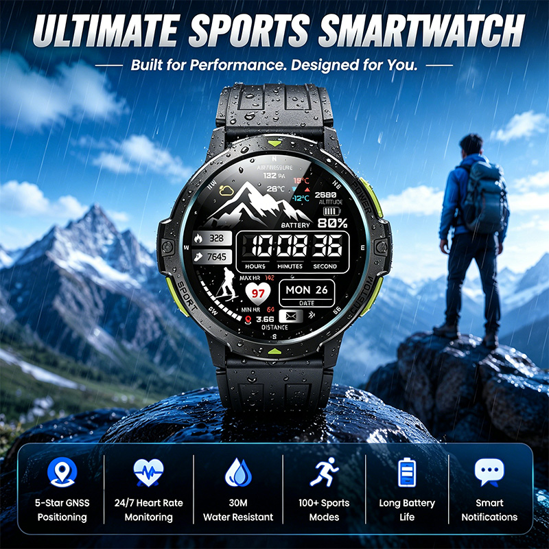 Timex Watches Smartwatch - Smartwatch mit Unabhängiger Fünf-Sterne-GNSS-Positionierung, Schlafüberwachung, Kalorien-