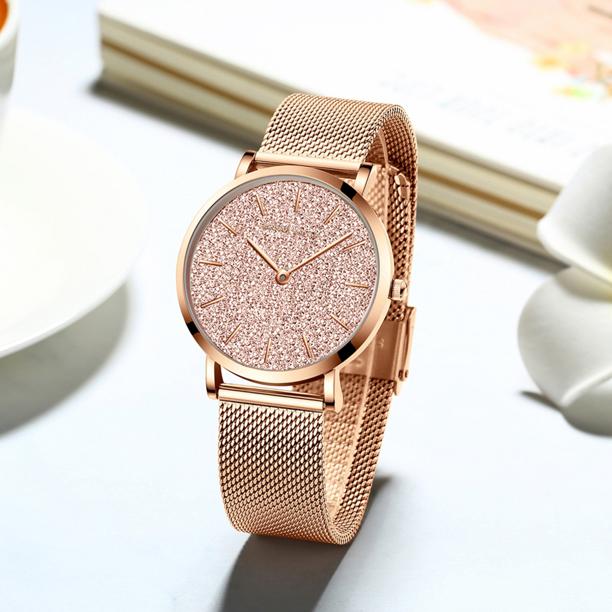 Mesh Stainless Strap - Hannah Martin Luxus-Damenuhr mit japanischem Original-Quarzwerk,