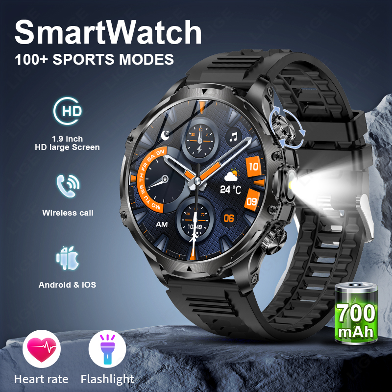 Timex Watches Smartwatch - LIGE Smartwatch Militär Männer 1,9 