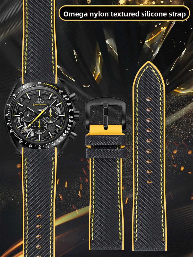 Omega Watch Speedmaster - Strukturiertes Nylon-Uhrenarmband, geeignet für Omega Speedmaster