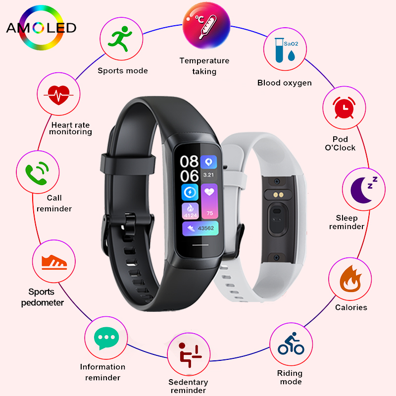 Smartwatch Health Watches For Women - LIGE 1,1 Zoll Amoled Herzfrequenzmesser Smart