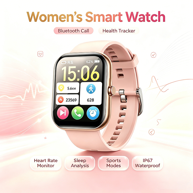 Smartwatch Ladies Watches For Women - Damen Smartwatch mit Bluetooth-Anruffunktion, Herzfrequenz- und