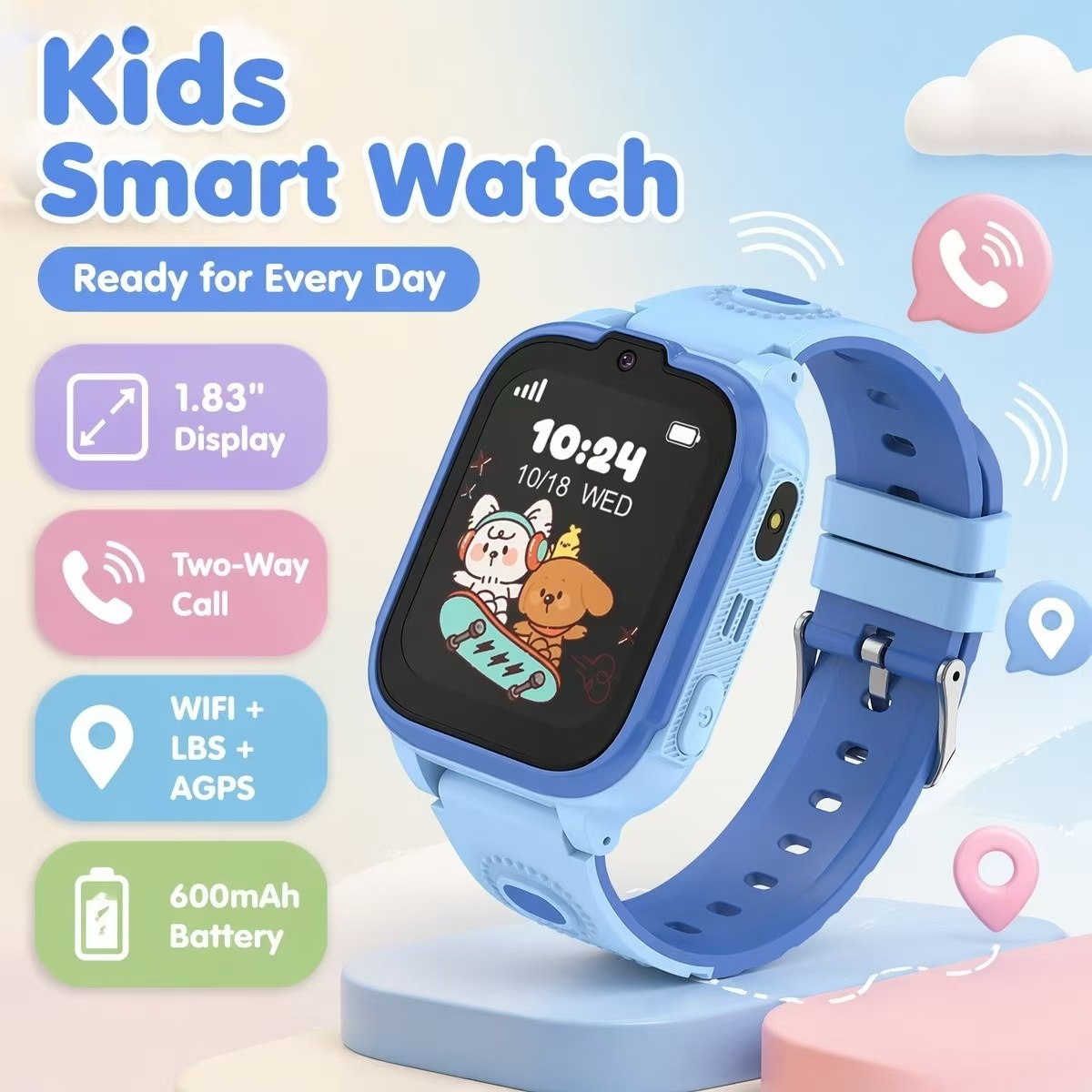 Kids Watches Not Smartwatch - DH28 Kinder-Smartwatch 1,83 Zoll 240x284 600mAh