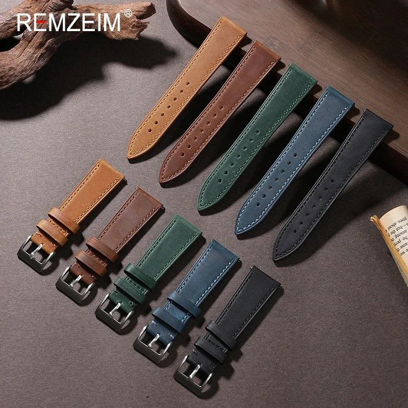 Nato Strap Nylon - Verrücktes Pferd Schnell verschluss Leder armband