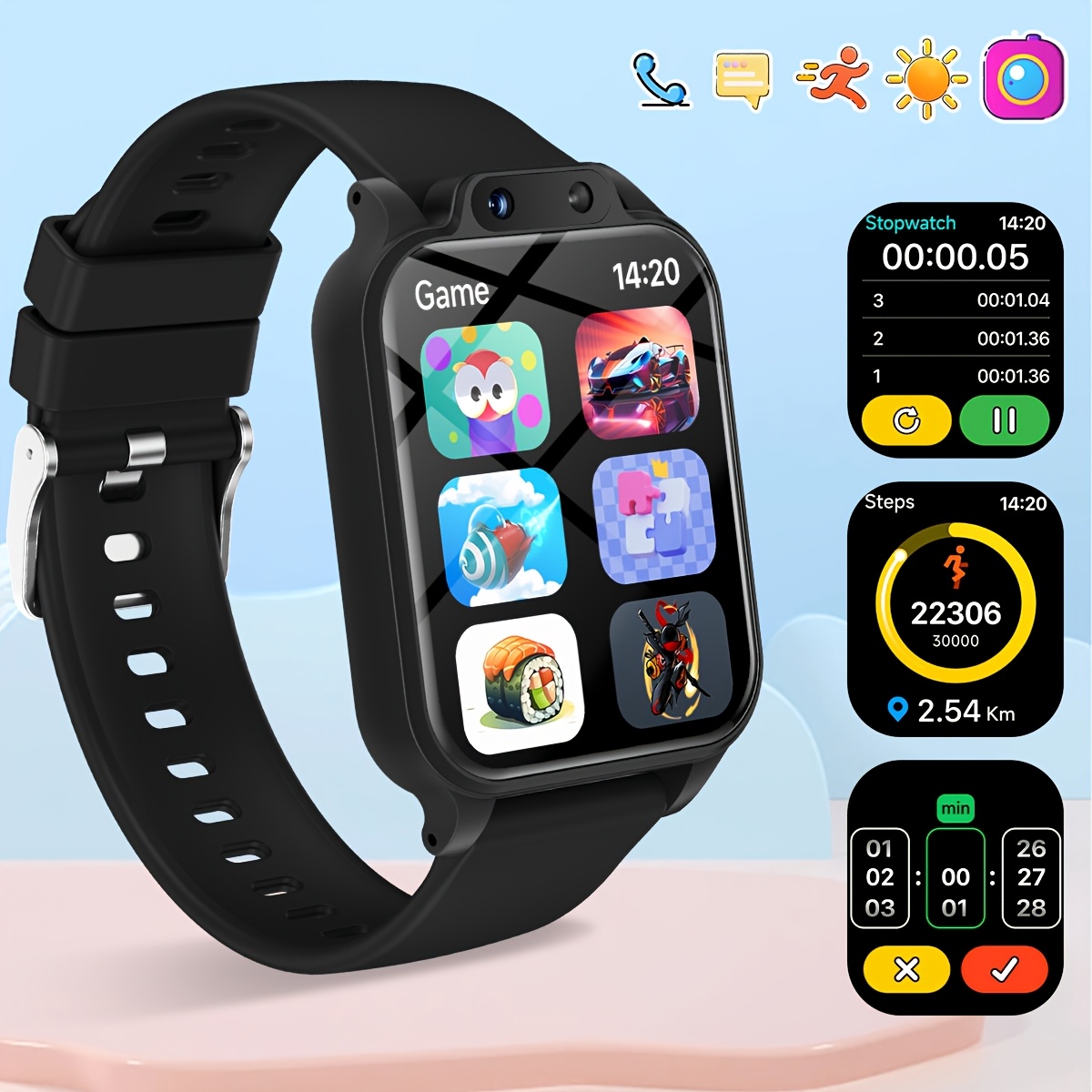 Kids Watches Not Smartwatch - Kinder-Smartwatch mit 18 Lernspielen, HD-Selfie-Unterstützung, Kamera,