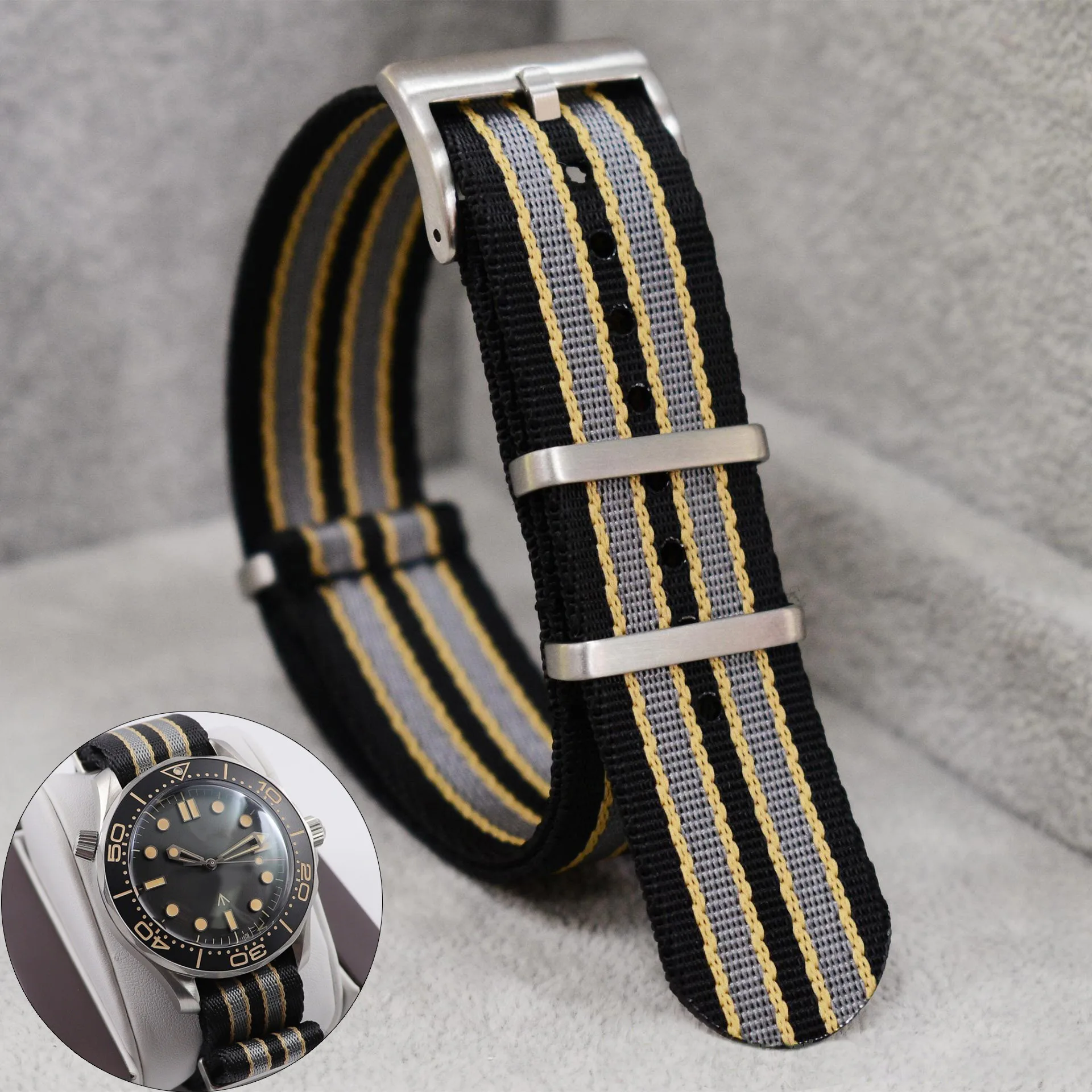 Nato Strap Nylon - 20 mm Nylon-Uhrenarmband für Omega 007,