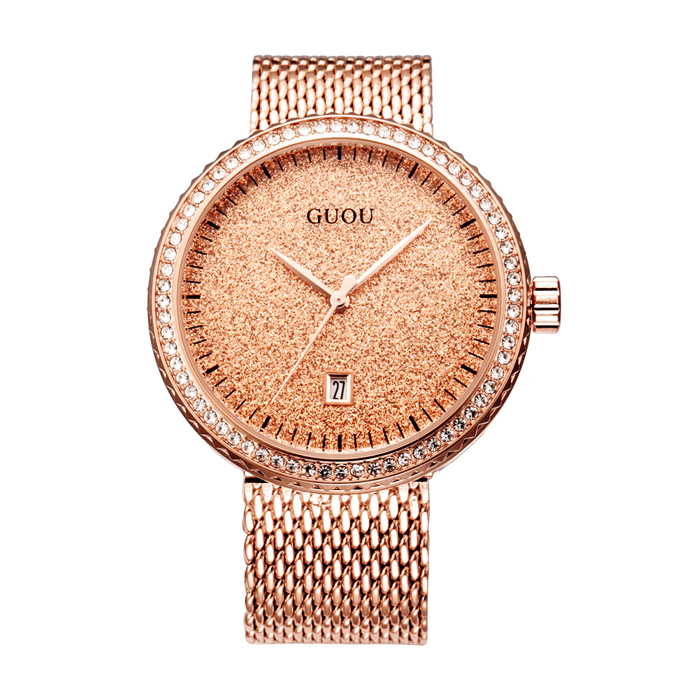 Guou Mode einfache Mesh Retro  – Mesh Stainless Strap Bewertung und Preis