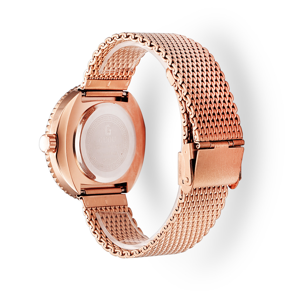 Guou Mode einfache Mesh Retro  – Mesh Stainless Strap Bewertung und Preis
