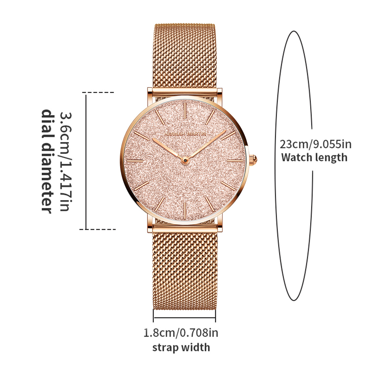 Hannah Martin Luxus-Damenuhr m – Mesh Stainless Strap Bewertung und Preis