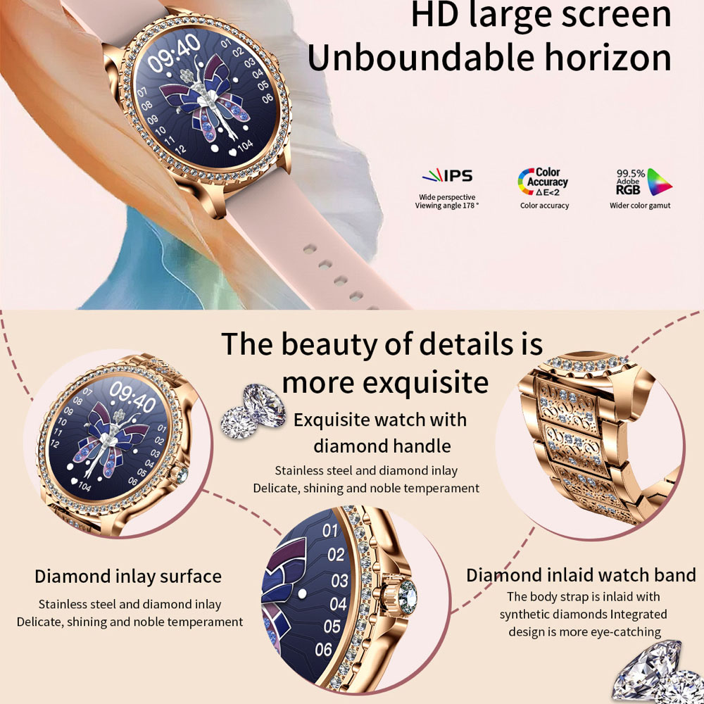 696 neue Blue Tooth Anruf Frau – Smartwatch Ladies Watches For Women Bewertung und Preis