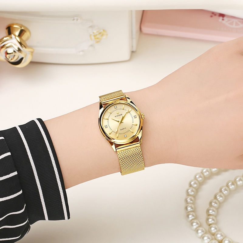 WWOOR Luxus Marke Kleid Gold U – Mesh Stainless Strap Bewertung und Preis