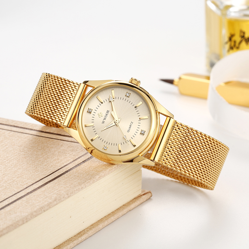 WWOOR Luxus Marke Kleid Gold U – Mesh Stainless Strap Bewertung und Preis